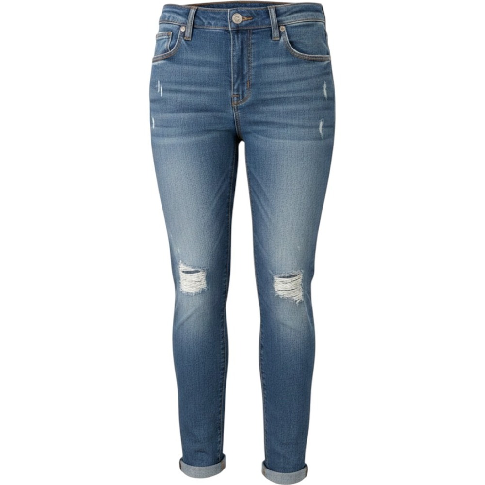 Hudson Jeans Women 27 Blue Krista Ankle SS WAL407DYA Distressed Released Hem